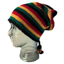 Load image into Gallery viewer, Baggy Rastafarian Rasta slouchy beanie hat
