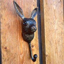 Load image into Gallery viewer, Sturdy Wall-Mounted Cast Iron Rabbit Head Hook Hanger for Hats, Coats, Clothes - Ideal for Kitchen, Bathroom, Bedroom, Office
