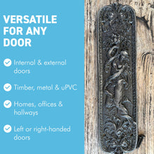 Load image into Gallery viewer, The Figurine – A Single Cast Iron Push Plate, Cast and Hand Finished in Antique Iron
