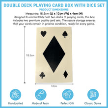 Load image into Gallery viewer, Elegant Handcrafted Luxury Resin Double Deck Playing Card Box with Dice Set
