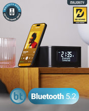 Load image into Gallery viewer, Brand New Majority Knapton DAB Bluetooth Alarm Clock Radio with 15W Wireless Phone Charging
