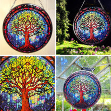 Load image into Gallery viewer, 6-Inch Tree of Life Stained Glass Suncatcher | Elegant Window Decoration
