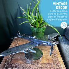 Load image into Gallery viewer, Cast Aluminium Spitfire Model Plane display model on stand with distressed silver finish
