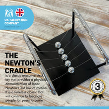 Load image into Gallery viewer, NEWTONS CRADLE Desk Gadget | Desk Toy | Science Gadget | Stress Relief Gadget | Meditation Accessories | Fun to Watch| Pendulum | Office Gadgets
