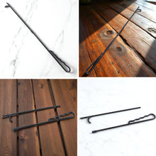 Load image into Gallery viewer, 𝗖𝗔𝗦𝗧 𝗜𝗥𝗢𝗡 𝗙𝗜𝗥𝗘𝗣𝗟𝗔𝗖𝗘 𝗣𝗢𝗞𝗘𝗥 𝟮𝟳.𝟱" 𝗟𝗢𝗡𝗚 𝗙𝗜𝗥𝗘 𝗣𝗜𝗧 𝗧𝗢𝗢𝗟 | Safe Fire Management | Heat-Resistant | Heavy-Duty Fire Poker for Wood Burner, Stove &amp; Outdoor Fire Pits
