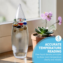 Load image into Gallery viewer, Galileo Thermometer Bullet Shaped Temperature Gauge Multicolored
