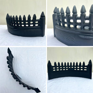 18-Inch Castle Fire Front Fret in Matte Black - Decorative Fireplace Accessory