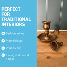 Load image into Gallery viewer, The Wee Willie Winkie Chamberstick – Brass Candle Holder with Snuffer
