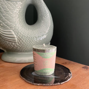 Heart (Green) - Chakra Candle | Standing at about 4.5 centimetres tall (1.75 inches), delicate aromas of Lavandin, Orange, and Tangerine,