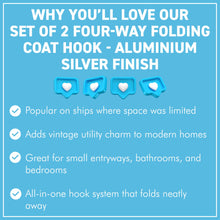 Load image into Gallery viewer, Set of two Aluminium Triple 𝗦𝗪𝗜𝗩𝗘𝗟 𝗖𝗢𝗔𝗧 𝗛𝗢𝗢𝗞𝗦 3-Prong Wall Mounted Hanger for Towels Robes Bags Jackets Bathroom Entryway
