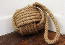 Load image into Gallery viewer, Heavy weight rustic natural rope Ball Weighted Door Stopper
