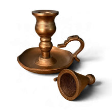 Load image into Gallery viewer, The Wee Willie Winkie Chamberstick – Brass Candle Holder with Snuffer

