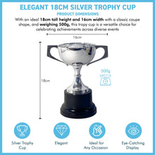 Load image into Gallery viewer, Elegant 18cm Silver Trophy Cup, Champagne Coupe design - Ideal Award for achievements &amp; celebrations
