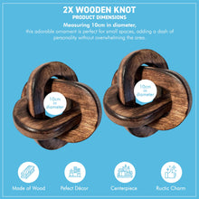 Load image into Gallery viewer, Pair of Rustic Wooden 3-Link Knot Ornaments for Home Decor - Ideal for Living Room, Shelf &amp; Coffee Table
