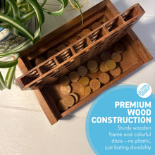 Load image into Gallery viewer, Wooden 4-in-a-Row Game – Classic Connect 4 Strategy Board Game for Kids and Adults – Durable Eco-Friendly Wood, Portable and Screen-Free Family Fun
