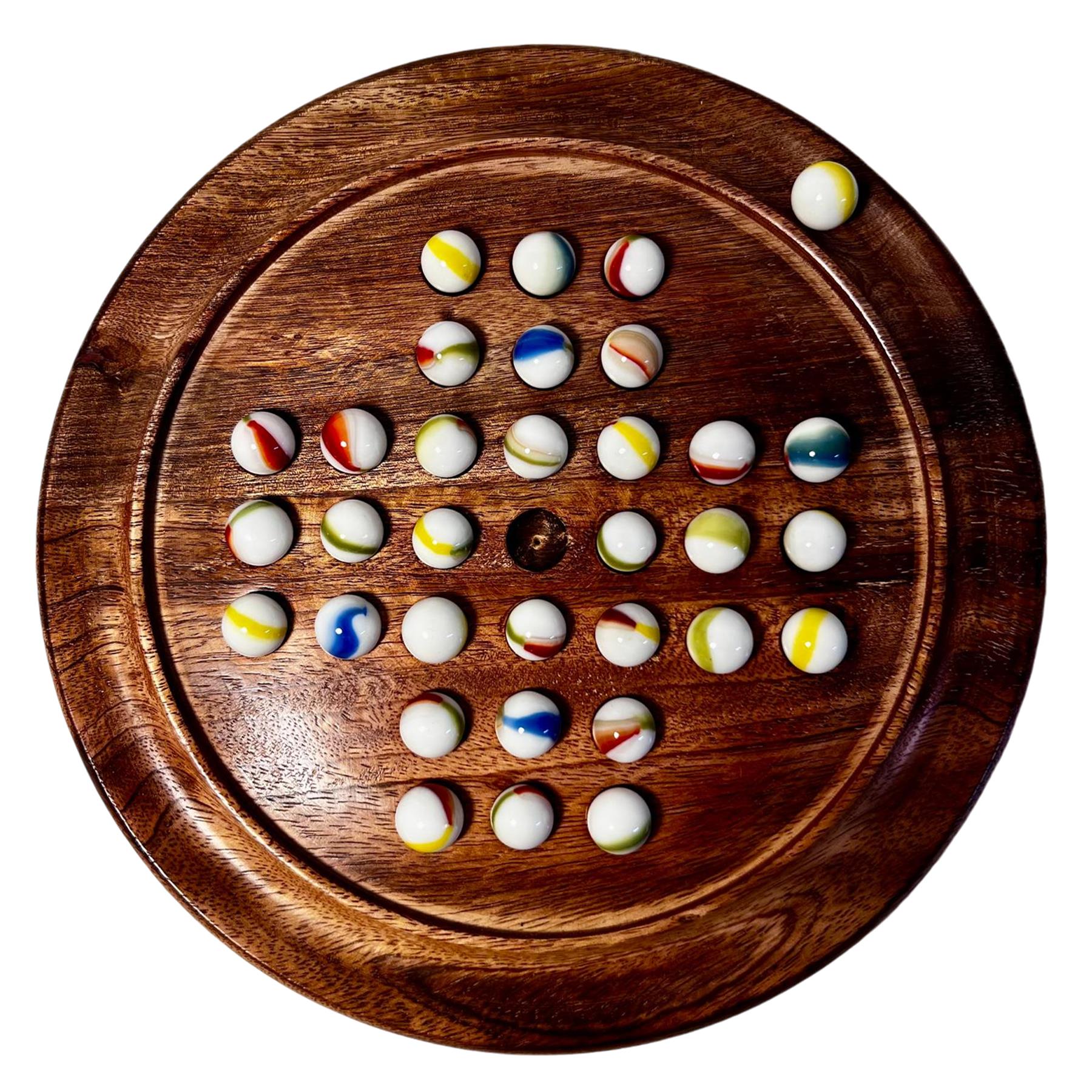 SOLITAIRE BOARD GAME 22cm Diameter Houten, BRILLIANT BLAUW ZUURSTOF GLAS MARMERS | strategie spel | familie bordspel | spelletjes voor een | klassiek houten solitaire spel SOLITAIRE BOARD GAME 22cm Diameter Houten, BRILLIANT BLAUW ZUURSTOF GLAS MARMERS | strategie spel | familie bordspel | spelletjes voor een | klassiek houten solitaire spel