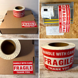 One Roll of Fragile Warning Stickers