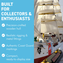 Load image into Gallery viewer, U.S. Coast Guard Cutter Model Ship – Handcrafted Wooden Replica – Detailed Nautical Decor – Fully Assembled Collectable Display
