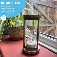 Load image into Gallery viewer, Vintage Glass Sand Timer in Wooden Stand | Vintage Egg Timer
