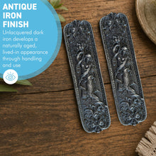 Load image into Gallery viewer, The Figurine Pair – Two Cast Iron Push Plates, One for Each Face of a Door
