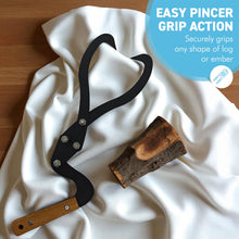 Load image into Gallery viewer, 𝗛𝗘𝗔𝗩𝗬 𝗗𝗨𝗧𝗬 𝗖𝗔𝗦𝗧 𝗜𝗥𝗢𝗡 𝗟𝗢𝗚 𝗟𝗜𝗙𝗧𝗜𝗡𝗚 𝗧𝗢𝗡𝗚𝗦 | Durable | Rust-Resistant | Firewood Tongs with pincer action | Fireplace | Fire Pit &amp; Outdoor Fires Accessory
