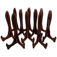 Wooden Plate Display Stands 25cm – Set of 10 Hinged Easel Holders
