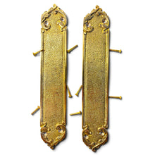 Load image into Gallery viewer, The Arcadia Finger Plates – A Pair of Slim Solid Brass Door Push Plates
