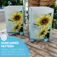 Load image into Gallery viewer, Set of 2 Elegant Sunflower Glass Votive Candle Holders – Decorative Accent for Warm Ambiance, Ideal for Home Decor, Gifts &amp; Special Occasions
