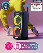 Load image into Gallery viewer, Refurbished Majority Pulse 3  Bluetooth Karaoke Maga sound 𝗣𝗔𝗥𝗧𝗬 𝗦𝗣𝗘𝗔𝗞𝗘𝗥 with AI Smart Lights, Compact, Portable, Party-Ready Audio for Home, Outdoor, and Events
