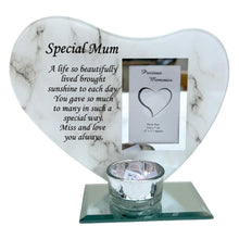 Load image into Gallery viewer, Special Mum Glass Photo Frame &amp; Memorial Candle Holder - Family Decoration for a Cherished Wife
