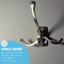 Load image into Gallery viewer, Aluminium Triple 𝗦𝗪𝗜𝗩𝗘𝗟 𝗖𝗢𝗔𝗧 𝗛𝗢𝗢𝗞 3-Prong Wall Mounted Hanger for Towels Robes Bags Jackets Bathroom Entryway
