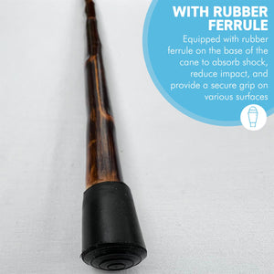 92cm Ash Wood Walking Cane, lightweight mobility aid with rubber ferrule for enhanced stability and comfort