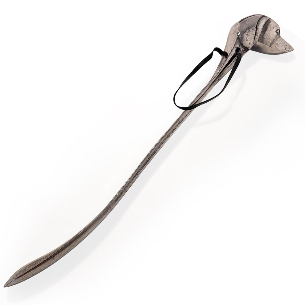 Long-Handled Aluminum Dog Head Shoe Horn – Durable, Easy-to-Use Shoehorn with Elegant Horse Design