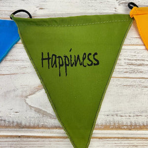 Affirmation Multi Coloured Bunting | Hope, Faith, Love, Happiness, Believe, Dream and Peace | Well Being Bunting | 190 cm length flags measure 14cm |Garland for Garden Wedding Birthday Indoor Outdoor