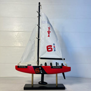 TRANSICIEL AMERICAS CUP MODEL YACHT | Sailing | Yacht | Boats | Models | Sailing Nautical Gift | Sailing Ornaments | Yacht on Stand | 33cm (H) x 21cm (L) x 4cm (W)