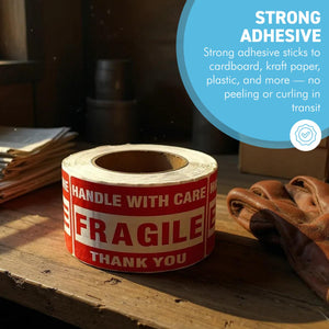 One Roll of Fragile Warning Stickers