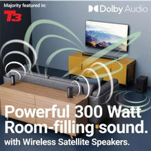 Load image into Gallery viewer, Refurbished Majority Bluetooth 5.1 Surround Sound System, 3D Dolby Audio Soundbar 300W, Home Cinema Sound System and Sound bar with HDMI ARC, Wireless Subwoofer and Detachable Speakers Everest
