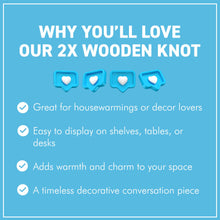 Load image into Gallery viewer, Pair of Rustic Wooden 3-Link Knot Ornaments for Home Decor - Ideal for Living Room, Shelf &amp; Coffee Table
