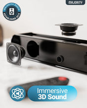 Load image into Gallery viewer, 𝗠𝗔𝗝𝗢𝗥𝗜𝗧𝗬 𝗡𝗔𝗚𝗔 𝟴𝟬 140W Bluetooth 2.2 Channel TV 𝗦𝗢𝗨𝗡𝗗𝗕𝗔𝗥 𝗪𝗜𝗧𝗛 𝗕𝗨𝗜𝗟𝗧-𝗜𝗡 𝗦𝗨𝗕𝗪𝗢𝗢𝗙𝗘𝗥 HDMI ARC AUX Optical 3D Sound
