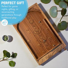 Load image into Gallery viewer, Classic vintage style TABLETOP PINBALL BAGATELLE GAME 40cm x 25cm, Spring plunger with brass pins and steel balls, Shesham Rose wood board, vintage traditional pub game
