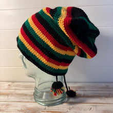 Load image into Gallery viewer, Baggy Rastafarian Rasta slouchy beanie hat

