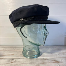 Load image into Gallery viewer, Traditional Wool Breton Cap | Large| Captain Fisherman Mariner Yachtsman Sailors Fiddlers Cap | Baker Boy flat cap skipper | Designed in the UK | classic peaked French and Greek boatman&#39;s hat
