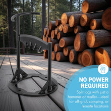 Load image into Gallery viewer, 𝗖𝗔𝗦𝗧 𝗜𝗥𝗢𝗡 𝗪𝗢𝗢𝗗 𝗦𝗣𝗟𝗜𝗧𝗧𝗘𝗥 | 31cm (12”) (H) | Wood &amp; Kindling Splitting Tool | Firewood Cutter with Pre-Drilled Base | Splitting Blade | Fireplace Decor
