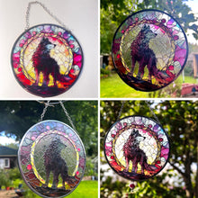 Load image into Gallery viewer, 6-Inch Wolf Design Stained Glass Suncatcher - Enhance Your Space with Beautiful, Colourful Light
