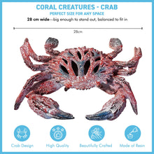Load image into Gallery viewer, Hand-Painted Resin Crab Ornament, 28cm Wide – Unique Nautical Decor Gift
