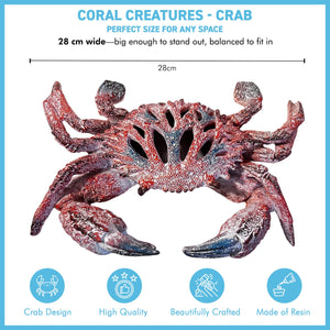 Hand-Painted Resin Crab Ornament, 28cm Wide – Unique Nautical Decor Gift