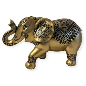 Exquisite Golden Elephant Statue: Elegant Ornament in Brilliant Gold Hue - Perfect for Home Decor
