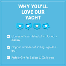 Load image into Gallery viewer, J CLASS WOODEN SAILING YACHT MODEL 76CM | America’s Cup Racing Sailboat 97cm High | Nautical Display Ornament | Ideal Gift | Partly Assembled Model Boat Kit
