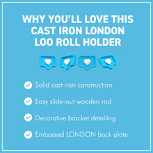 Load image into Gallery viewer, The London Loo Roll Holder – A Victorian Style Cast Iron Toilet Roll Holder
