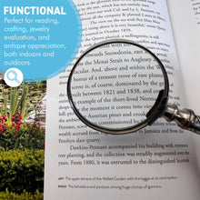 Load image into Gallery viewer, Vintage Silver Handheld Magnifier with woven lattice pattern handle, perfect for reading and precision tasks
